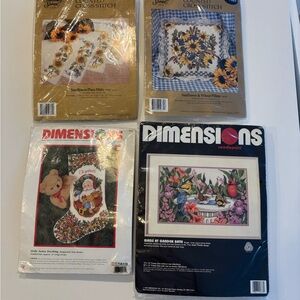 Brand New - Four Cross Stitch & Needlepoint Kits LOT For Sale